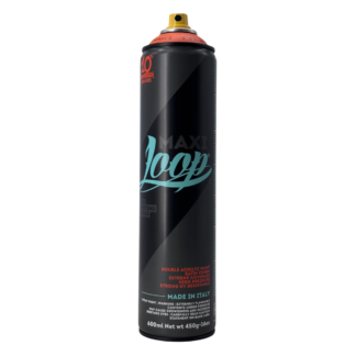 Loop Colors Maxi 600 ml spray paint can with an orange colour ring and yellow nozzle