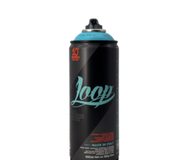 Loop Colors 400 ml spray paint can with a blue colour ring and exposed nozzle
