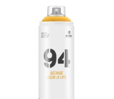 MTN 94 spray paint can with a yellow colour ring and clear protective cap