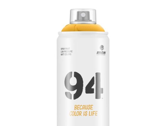 MTN 94 400 ml Spray Paint — Product Image MTN 94 spray paint can with a yellow colour ring and clear protective cap
