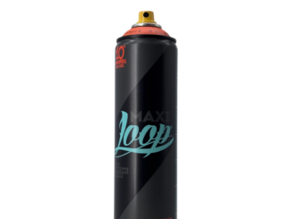 Loop Colors Maxi 600 ml spray paint can with an orange colour ring and yellow nozzle